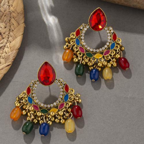 Enamel Zinc Alloy Stud Earring, with Acrylic, plated, fashion jewelry & for woman 