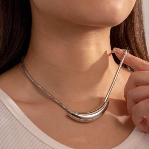 Titanium Steel Jewelry Necklace, Vacuum Ion Plating, for woman, original color 