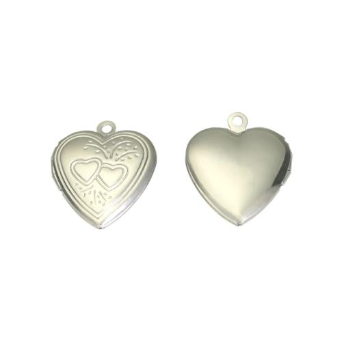 Stainless Steel Locket Pendant , 304 Stainless Steel, Heart, with photo locket 