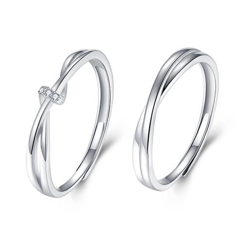 Plata de ley 925 anillo de los pares, chapado en platina real, diferentes estilos para la opción & micro arcilla de zirconia cúbica & para la pareja, Vendido por UD