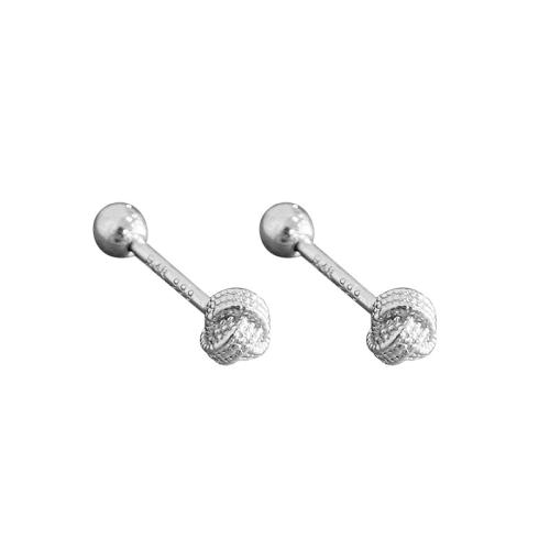 925 Sterling Silver Stud Earring, platinum plated & for woman 