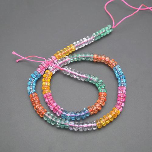 Perles de cristal rondelle, abaque, poli, bijoux de mode & DIY, multicolore Environ 38-39 cm, Vendu par brin[