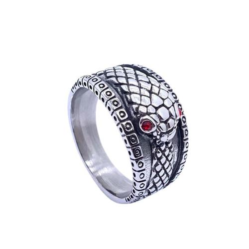Нержавеющая сталь Rhinestone палец кольцо, Нержавеющая сталь 304, полированный, Мужская & разный размер для выбора & со стразами, width 14mm, продается PC[