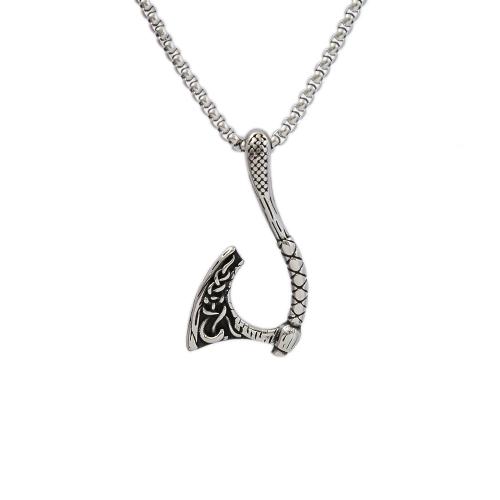Stainless Steel Jewelry Necklace, 304 Stainless Steel, Axe, polished, fashion jewelry & Unisex original color Approx 60 cm 