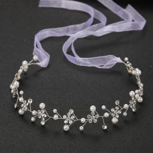 Diadema  de Bisuteria, metal, con Perlas plásticas, chapado, para novia & con diamantes de imitación, más colores para la opción, Vendido por UD