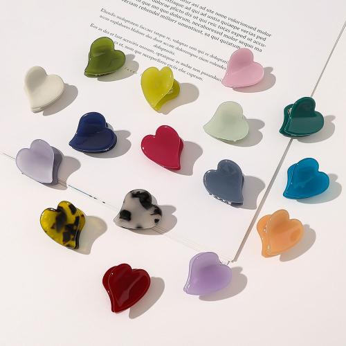 Clips de Garra, fundición, con Plástico, Corazón, hecho a mano, para mujer, más colores para la opción, 30x25x10mm, Vendido por UD