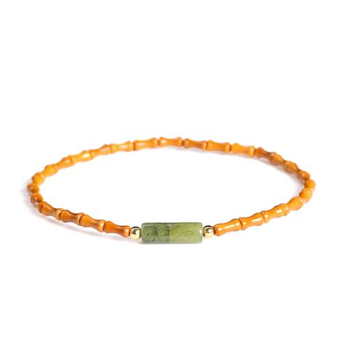 olivaire Nucleus bracelet, avec laiton, bambou, fait à la main, différents matériaux pour le choix & unisexe, beads size 6x2-3mm Environ 6.5-7 pouce, Vendu par PC