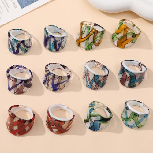 Anillos de Cristal de Murano, Joyería & unisexo, más colores para la opción, 25mm, diámetro interior:aproximado 18mm, 12PCs/Caja, Vendido por Caja