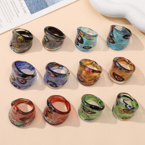 Anillos de Cristal de Murano, Joyería & unisexo, más colores para la opción, 25mm, diámetro interior:aproximado 18mm, 12PCs/Caja, Vendido por Caja