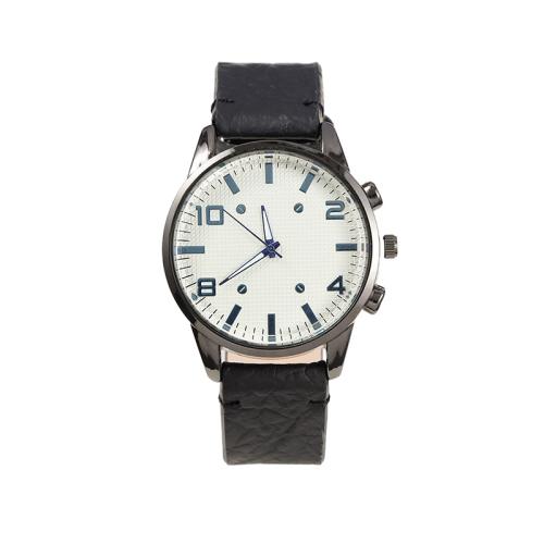 Men Wrist Watch, PU Leather, with Glass & 304 Stainless Steel & Zinc Alloy, Flat Round, fashion jewelry & made in China & for man 