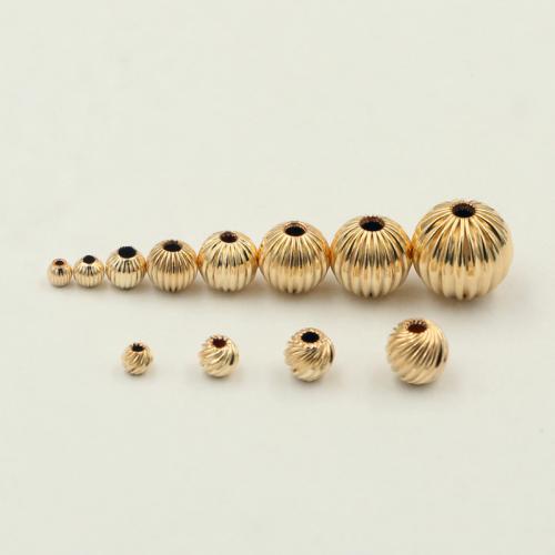 perles remplies d'or 14kt, Doublé or, Rond, DIY & normes différentes pour le choix & styles différents pour le choix, Vendu par PC