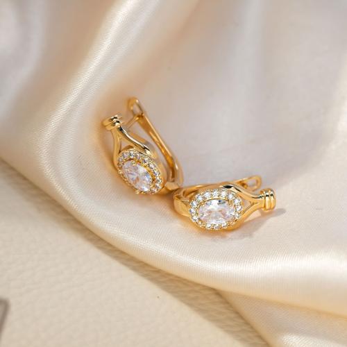Rhinestone Brass Drop Earring, gold color plated, fashion jewelry & for woman & with rhinestone, golden 