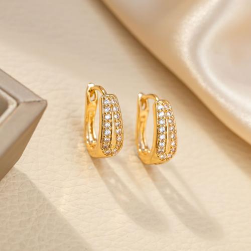 Rhinestone Brass Drop Earring, gold color plated, fashion jewelry & for woman & with rhinestone, golden 