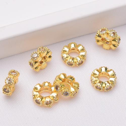 Brass Spacer Beads, plated, DIY & with rhinestone 