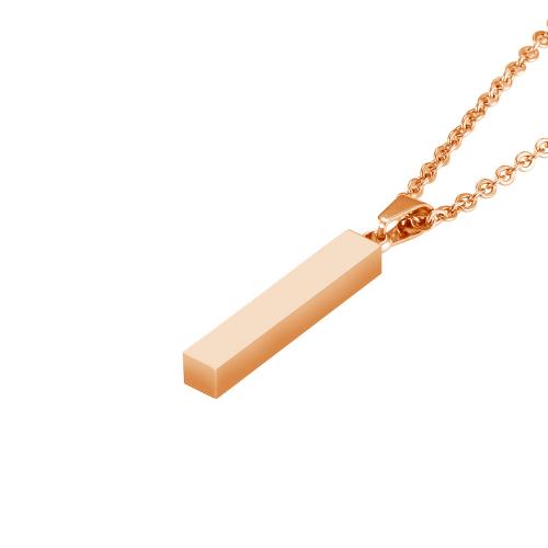 Edelstahl Schmuck Halskette, 304 Edelstahl, mit Verlängerungskettchen von 5cm, Vakuum-Ionen-Beschichtung, Modeschmuck & für Frau, keine, 29x5x5mm, Länge:ca. 45 cm, verkauft von PC