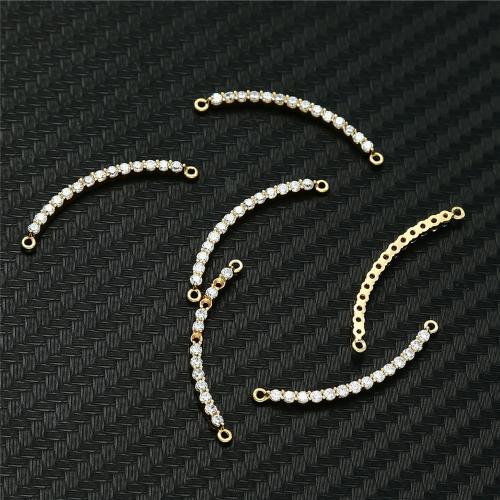 Cubic Zirconia Micro Pave Brass Connector, plated, DIY & micro pave cubic zirconia & 1/1 loop 