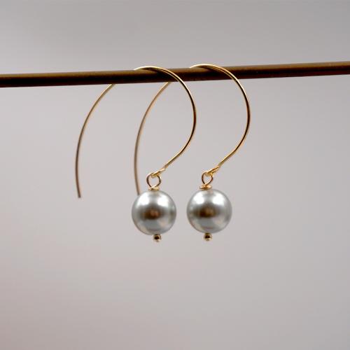 Crystal Drop Earring, Brass, with Crystal Pearl, plated, fashion jewelry 35mm 