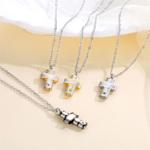 Stainless Steel Jewelry Necklace, 304 Stainless Steel, Cross, plated, Unisex & micro pave cubic zirconia Approx 51-60 cm 