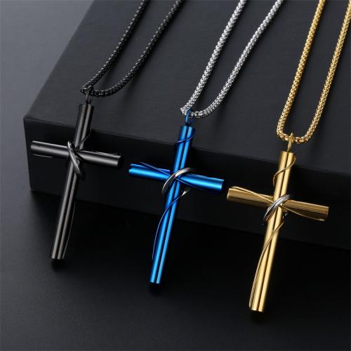 Stainless Steel Cross Pendants, 304 Stainless Steel, plated 