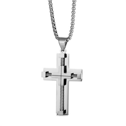 Stainless Steel Cross Pendants, 304 Stainless Steel, plated original color 