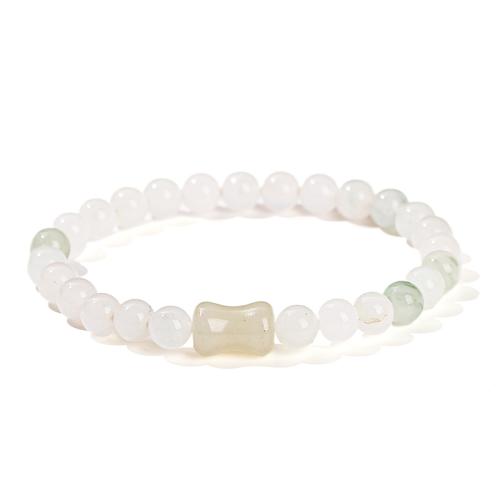 Jade glacé bracelet, avec 佘 Tai - cui, fait à la main, bijoux de mode & pour femme Environ 6.5-7 pouce, Vendu par PC