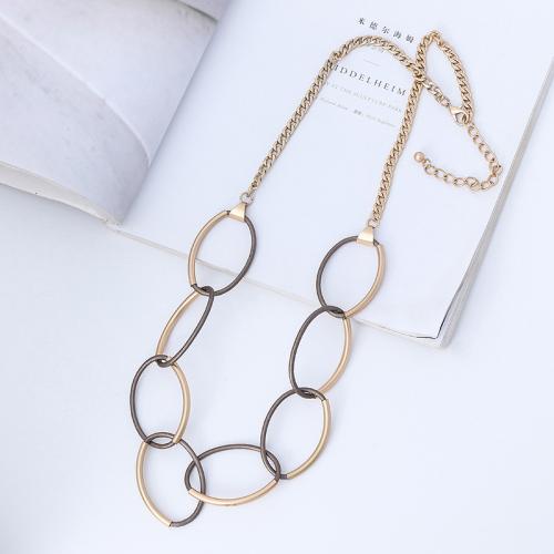 Zinc Alloy Sweater Chain Necklace, with leather cord & iron chain, fashion jewelry & for woman Approx 80 cm 
