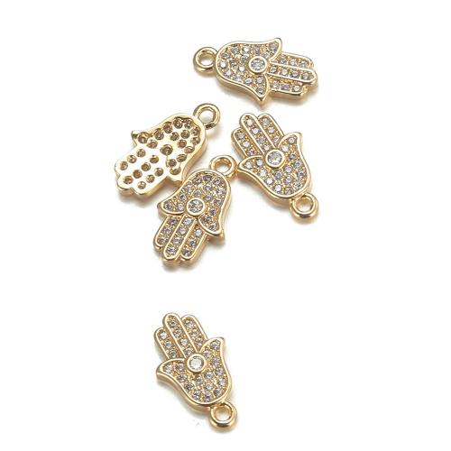 Cubic Zirconia Micro Pave Brass Pendant, Hand, plated, fashion jewelry & DIY & micro pave cubic zirconia 
