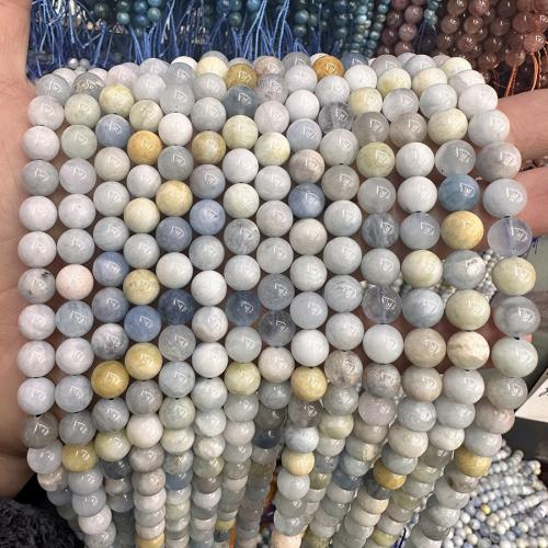 Perles aigue-marine, Rond, bijoux de mode & différentes qualités de choix & DIY & normes différentes pour le choix, plus de couleurs à choisir Environ 38 cm, Vendu par brin