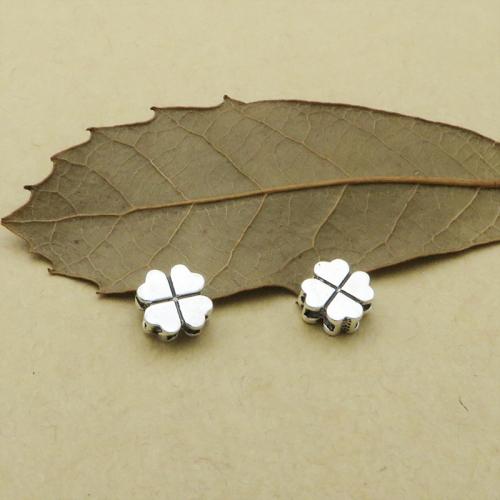 Sterling Silver Spacer Beads, 925 Sterling Silver, Four Leaf Clover, DIY Approx 1.5mm 