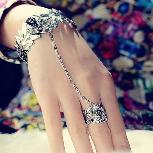 Gothic Bracelet Ring, Zinc Alloy, antique silver color plated, for woman cm 