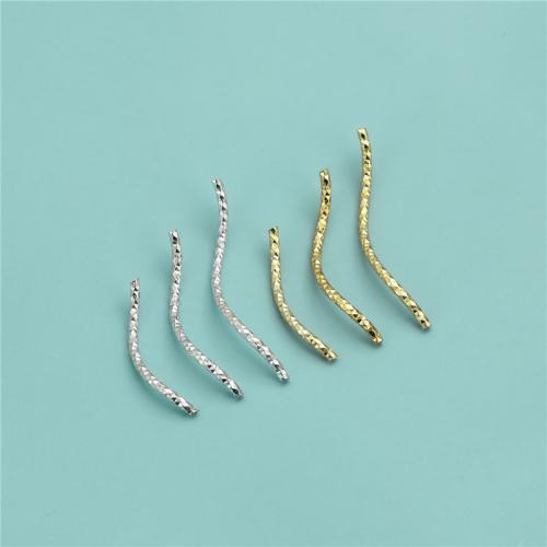 925 Sterling Silver Curved Tube Beads, DIY 