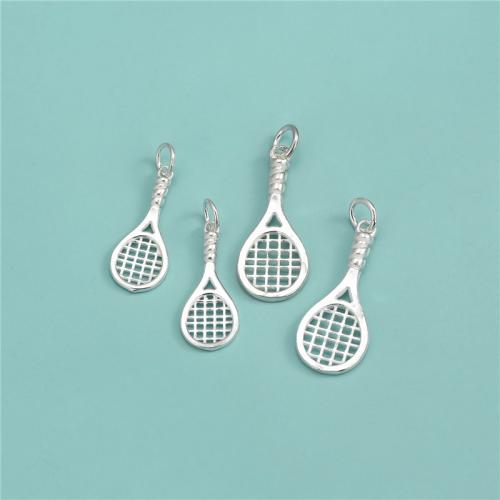 Sterling Silver Pendants, 925 Sterling Silver, Tennis Racket, DIY silver color 