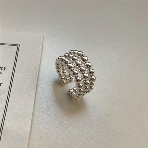 Sterling Silver Finger Ring, 925 Sterling Silver, Korean style & for woman, silver color, US Ring .5-6 