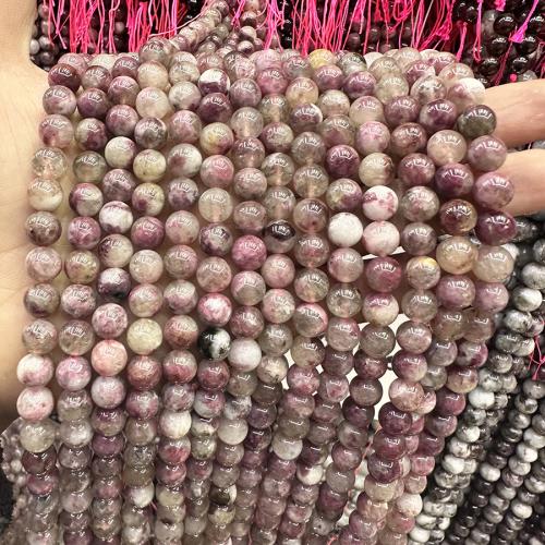 Natürlicher Turmalin Perlen, Plum Blossom Tourmalin, rund, Modeschmuck & verschiedenen Qualitäten für die Wahl & DIY & verschiedene Größen vorhanden, gemischte Farben, Länge:ca. 38 cm, verkauft von Strang