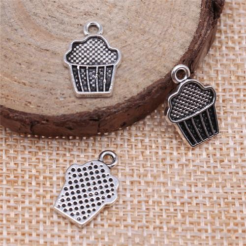 Zinc Alloy Food Pendant, Cake, antique silver color plated, vintage & fashion jewelry & DIY [