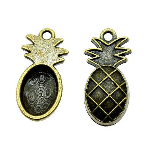 Zinc Alloy Fruit Shape Pendants, Pineapple, plated, vintage & fashion jewelry & DIY [