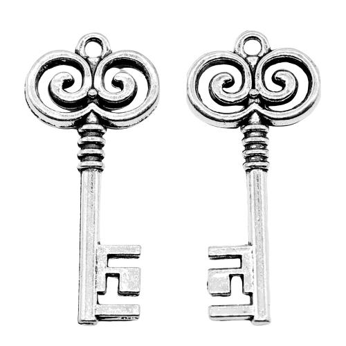 Zinc Alloy Key Pendants, antique silver color plated, vintage & fashion jewelry & DIY 