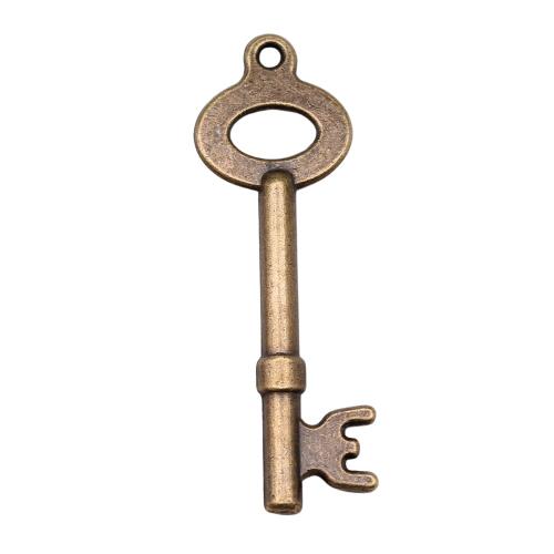 Pendentifs clé en alliage de zinc, Plaqué de couleur de bronze antique, Vintage & bijoux de mode & DIY Vendu par PC