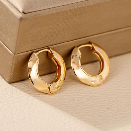 Brass Huggie Anneau d'oreille, laiton, Placage de couleur d'or, bijoux de mode & pour femme, doré Vendu par paire[