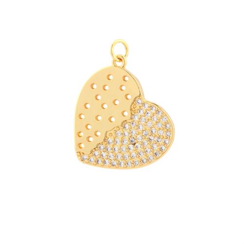 Cubic Zirconia Micro Pave Brass Pendant, plated, DIY & micro pave cubic zirconia 