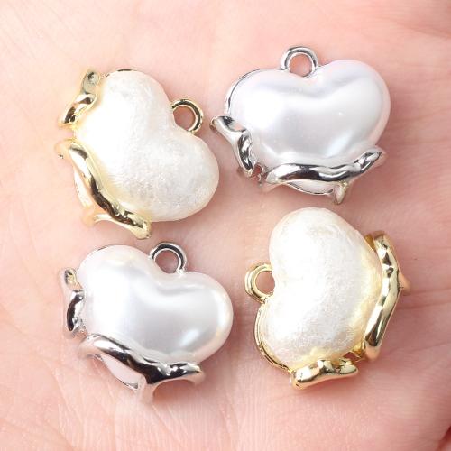 Resin Zinc Alloy Pendants, with Resin, Heart, plated, DIY Approx 2mm 