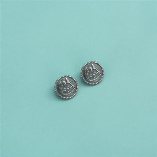 plata de ley 925 botón para ropa, Bricolaje, color original, 9.9mm, Vendido por UD[