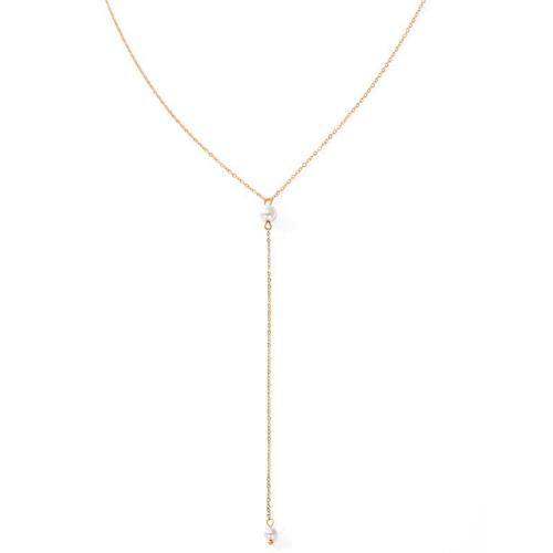 Mode Edelstahl Halskette Kette, 304 Edelstahl, mit Kunststoff Perlen, plattiert, für Frau, keine, verkauft von PC
