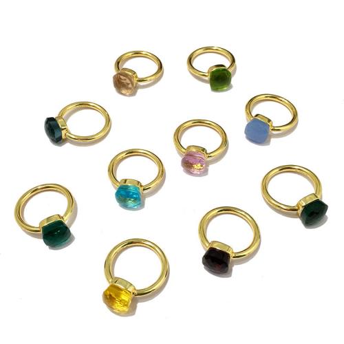 Circón cúbico anillo de dedo de latón, metal, unisexo & diverso tamaño para la opción & micro arcilla de zirconia cúbica, más colores para la opción, Vendido por UD