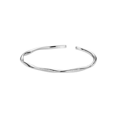 925 Sterling Silver Cuff Bangle, platinum plated, fashion jewelry & for woman, Inner Approx 60mm 