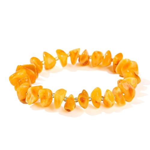 cire d'abeille bracelet, pepite, fait à la main, bijoux de mode & unisexe, beads length  10-15mm Environ 7-9 pouce, Vendu par PC
