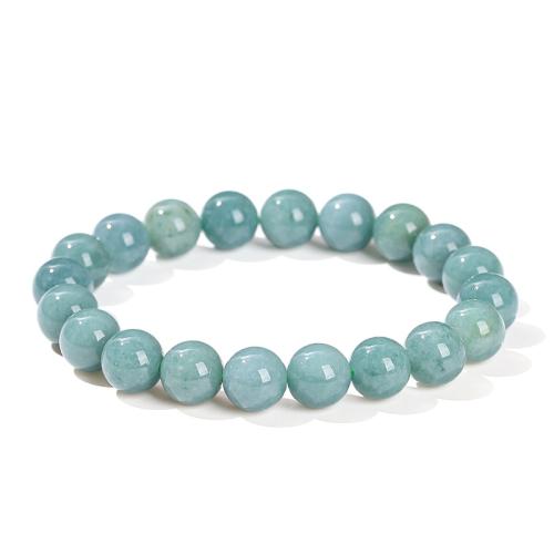 Jadeite Bracelet, Round, handmade, fashion jewelry & Unisex beads length 10mm Approx 7-9 Inch [