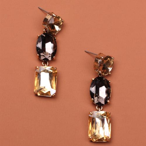 Kristall Tropfen Ohrring, Zinklegierung, mit Kristall, Modeschmuck & für Frau, 65x14mm, verkauft von Paar