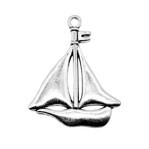 Vehicle Shaped Zinc Alloy Pendants, Sail Boat, antique silver color plated, vintage & fashion jewelry & DIY 