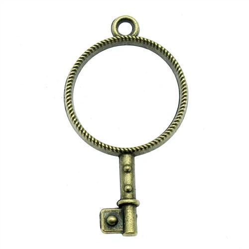 Zinc Alloy Key Pendants, plated, vintage & fashion jewelry & DIY & hollow 